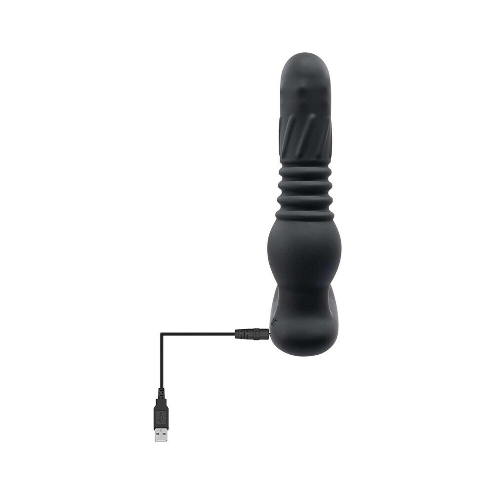 Adam & Eve Adam's Warming & Rotating Prostate Thruster – Black – Remote Control Anal Probe
