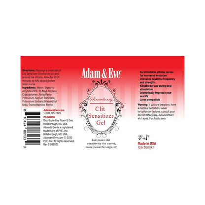 Adam & Eve Strawberry Clit Sensitizer Gel – Clear – 1 oz
