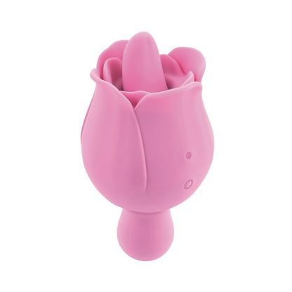 Adam & Eve Eve's Ravishing Clit Flicking Rose – Dual-Ended Silicone Vibrator – Light Pink