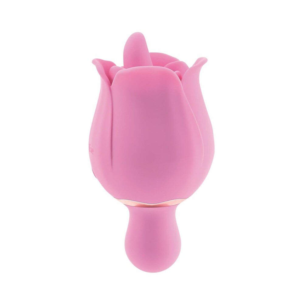 Adam & Eve Eve's Ravishing Clit Flicking Rose – Dual-Ended Silicone Vibrator – Light Pink