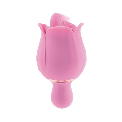 Adam & Eve Eve's Ravishing Clit Flicking Rose – Dual-Ended Silicone Vibrator – Light Pink
