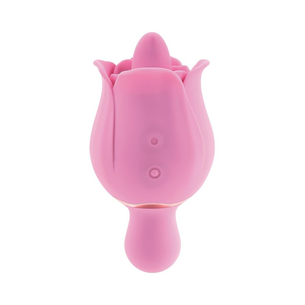Adam & Eve Eve's Ravishing Clit Flicking Rose – Dual-Ended Silicone Vibrator – Light Pink