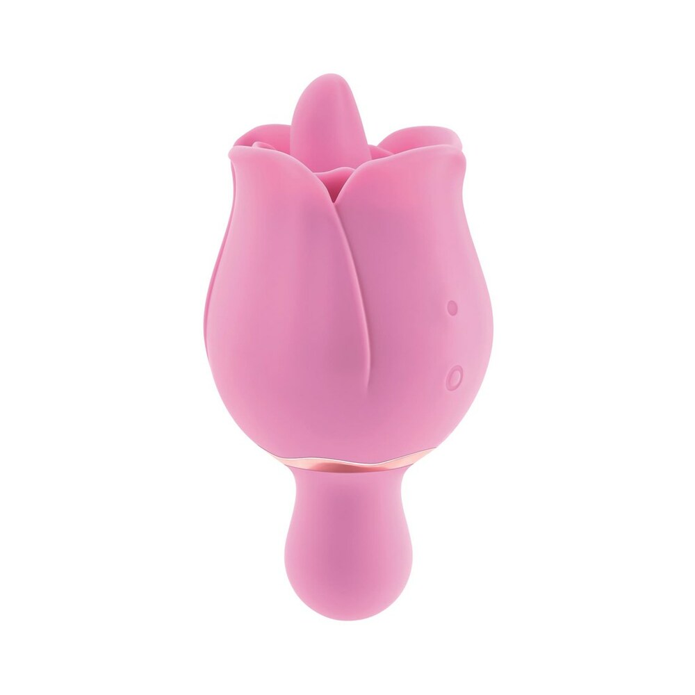 Adam & Eve Eve's Ravishing Clit Flicking Rose – Dual-Ended Silicone Vibrator – Light Pink