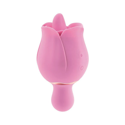 Adam & Eve Eve's Ravishing Clit Flicking Rose – Dual-Ended Silicone Vibrator – Light Pink