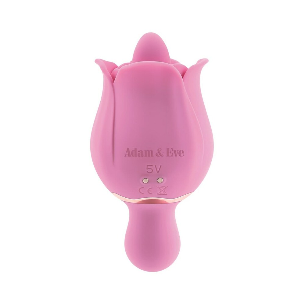 Adam & Eve Eve's Ravishing Clit Flicking Rose – Dual-Ended Silicone Vibrator – Light Pink