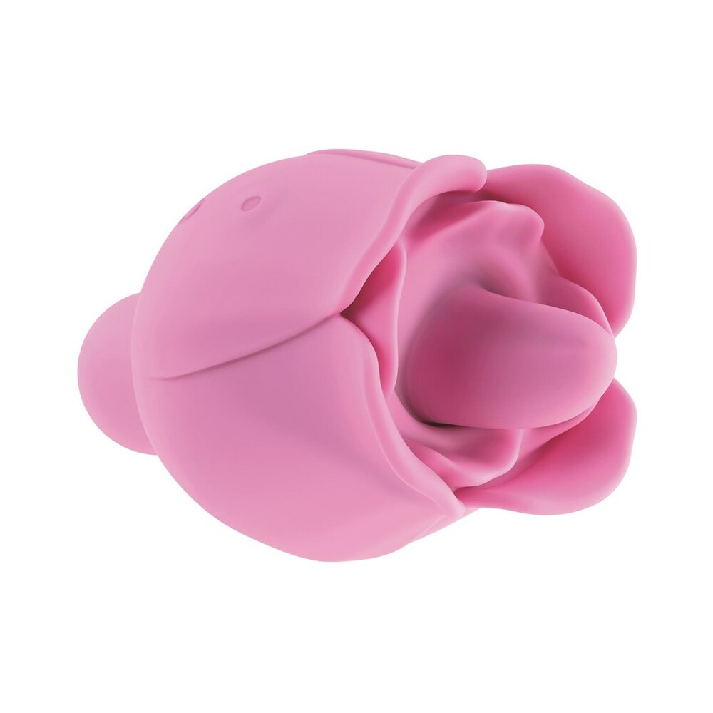 Adam & Eve Eve's Ravishing Clit Flicking Rose – Dual-Ended Silicone Vibrator – Light Pink