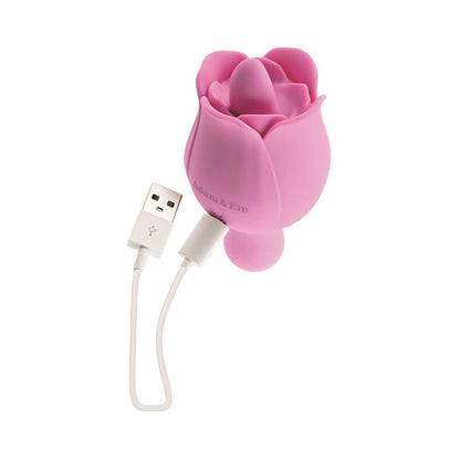 Adam & Eve Eve's Ravishing Clit Flicking Rose – Dual-Ended Silicone Vibrator – Light Pink