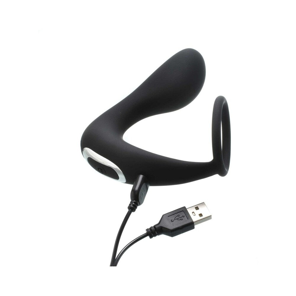 Adam & Eve Rechargeable Prostate Pleaser with C-Ring – Black