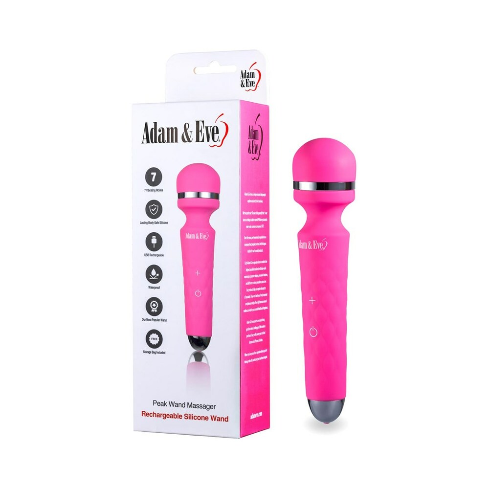 Adam & Eve Peak Wand Massager – Waterproof – Hot Pink