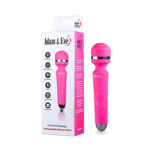 Adam & Eve Peak Wand Massager – Waterproof – Hot Pink