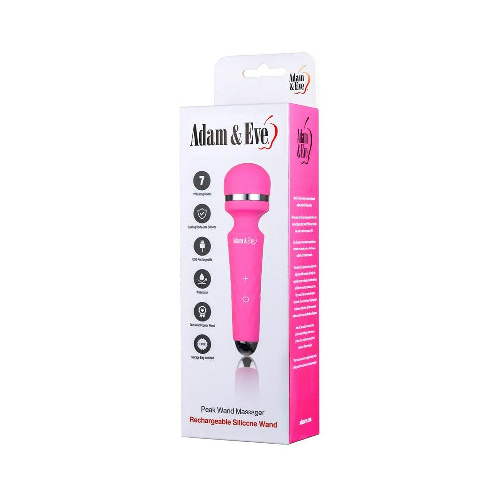Adam & Eve Peak Wand Massager – Waterproof – Hot Pink