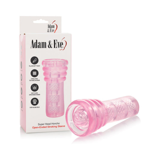 Adam & Eve Super Head Honcho Masturbator – Light Pink – Double-Ended Design with Enhanced Stimulation