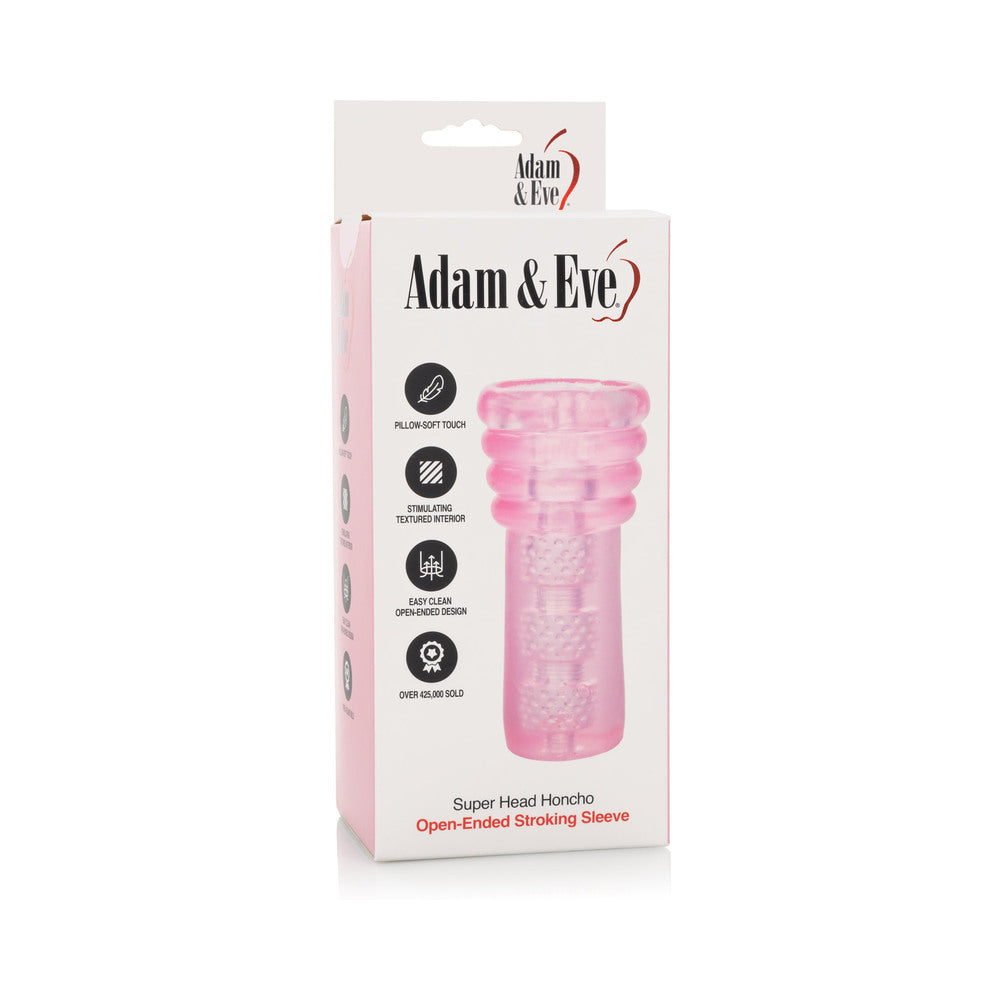 Adam & Eve Super Head Honcho Masturbator – Light Pink – Double-Ended Design with Enhanced Stimulation