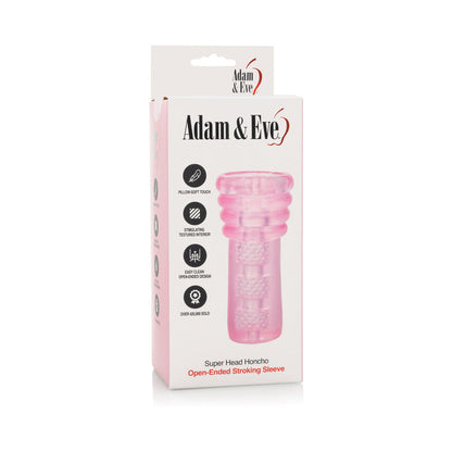 Adam & Eve Super Head Honcho Masturbator – Light Pink – Double-Ended Design with Enhanced Stimulation