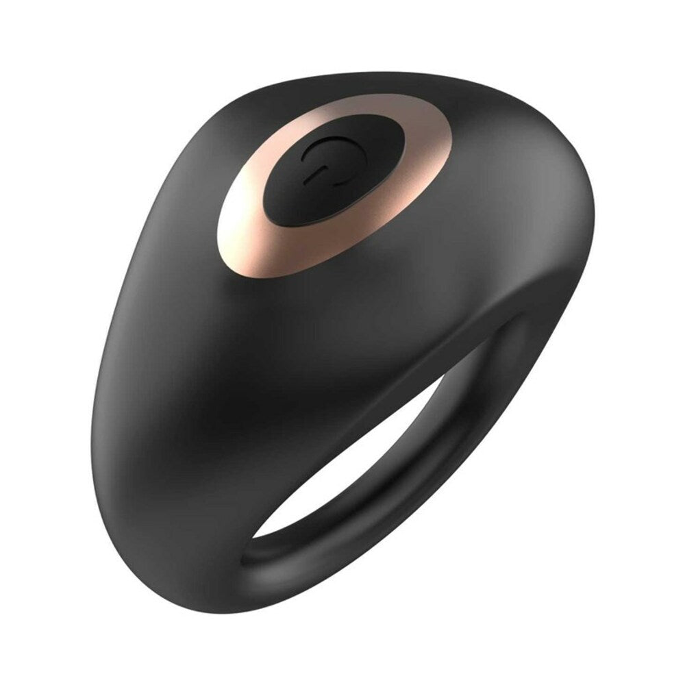 Adam & Eve Alan Vibrating Rechargeable Penis Ring – Black