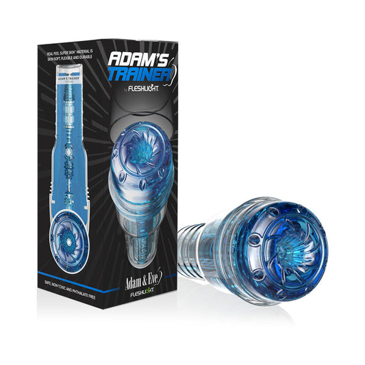 Adam & Eve Adam's Trainer by Fleshlight – Male Masturbator with Suction and Swirl Entry – Blue