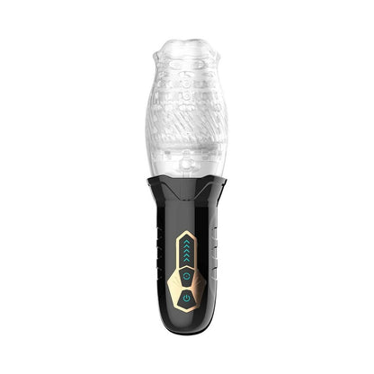 Adam & Eve Gawk Gawk Rotating & Vibrating Masturbator – Clear