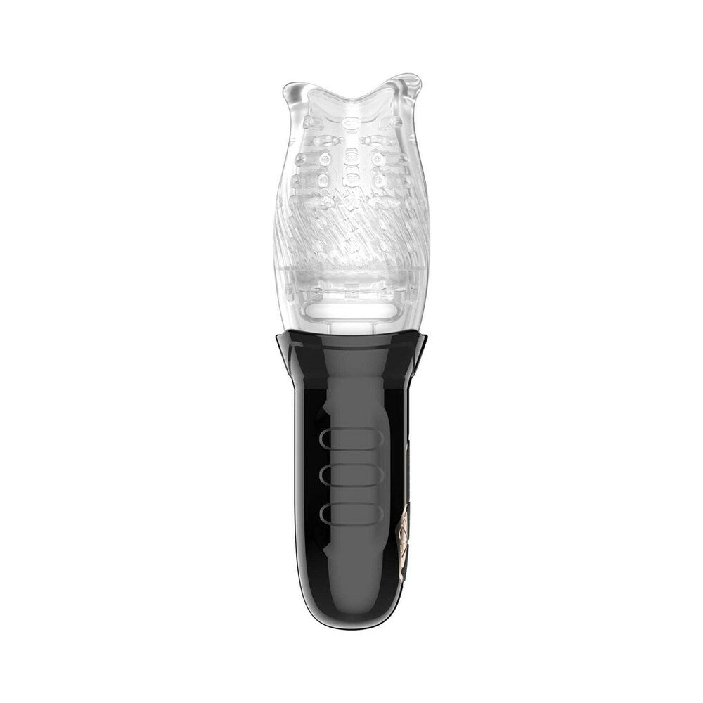 Adam & Eve Gawk Gawk Rotating & Vibrating Masturbator – Clear