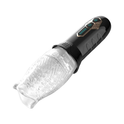 Adam & Eve Gawk Gawk Rotating & Vibrating Masturbator – Clear