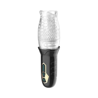 Adam & Eve Gawk Gawk Rotating & Vibrating Masturbator – Clear