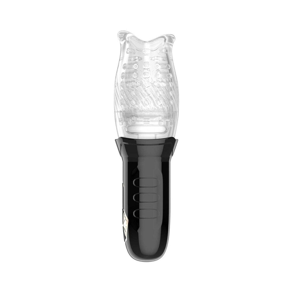 Adam & Eve Gawk Gawk Rotating & Vibrating Masturbator – Clear