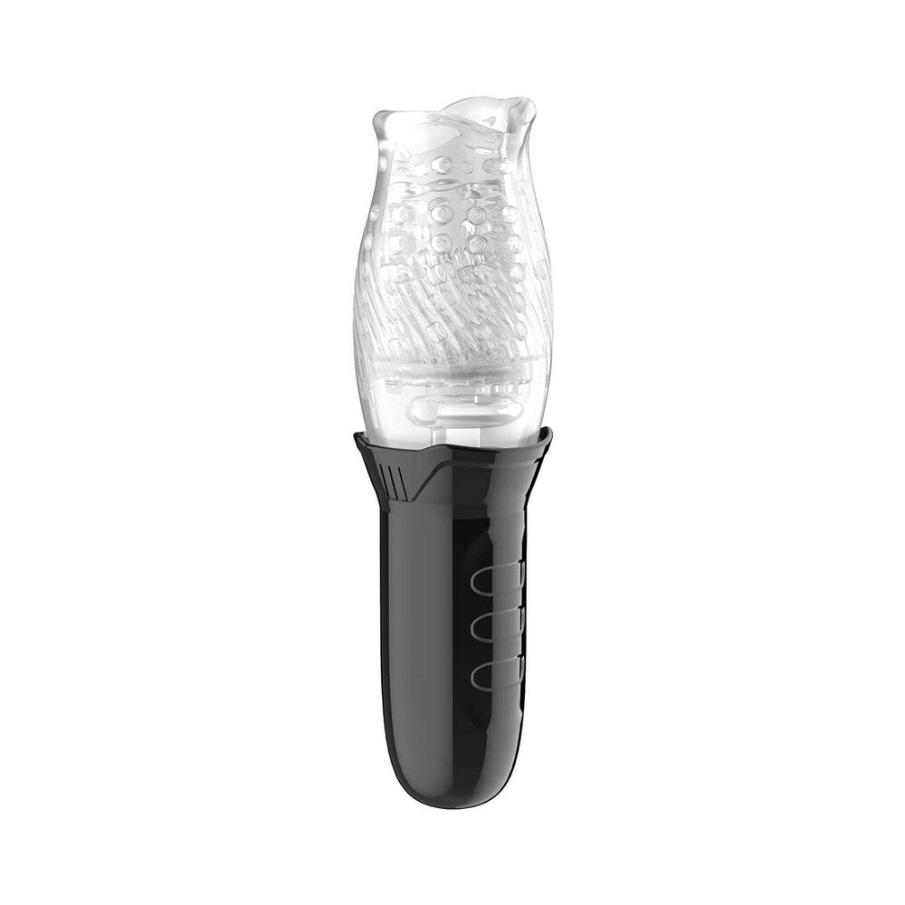 Adam & Eve Gawk Gawk Rotating & Vibrating Masturbator – Clear