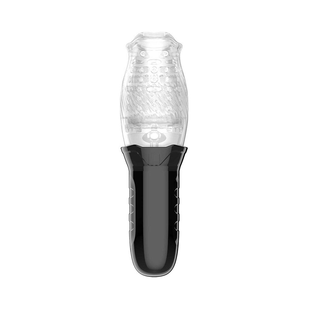 Adam & Eve Gawk Gawk Rotating & Vibrating Masturbator – Clear