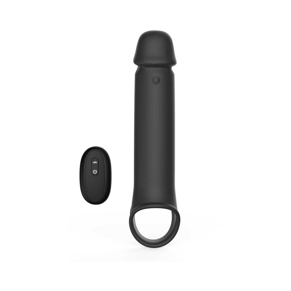 Adam & Eve Adam's XL Vibrating Extension - Silicone, Black