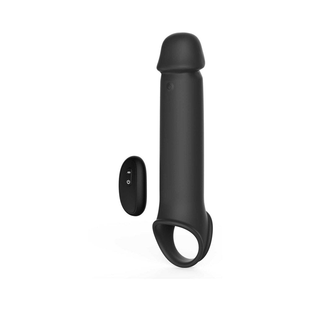 Adam & Eve Adam's XL Vibrating Extension - Silicone, Black
