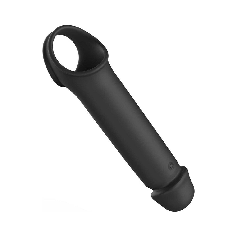 Adam & Eve Adam's XL Vibrating Extension - Silicone, Black