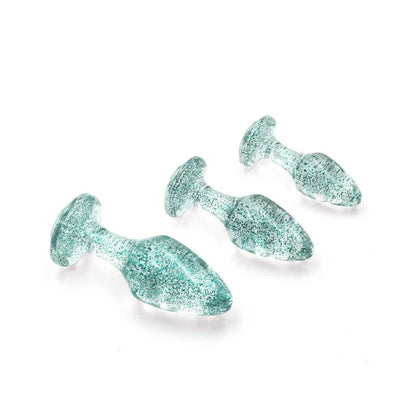 Adam & Eve Glitter Gem Butt Plug Set – 3 Sizes, Blue