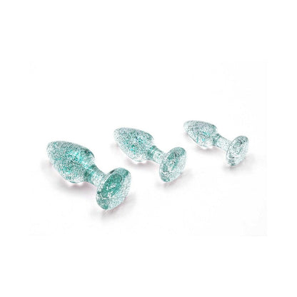 Adam & Eve Glitter Gem Butt Plug Set – 3 Sizes, Blue