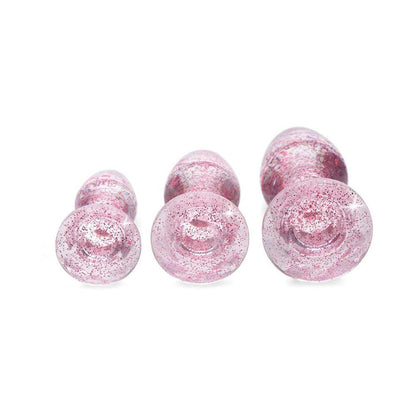 Adam & Eve Glitter Gem Butt Plug Set – Three Sizes, Pink