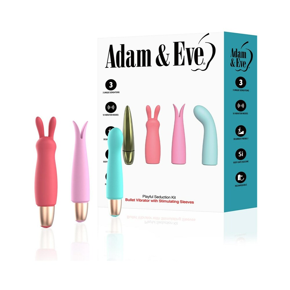 Adam & Eve Playful Seduction Kit – Beginner-Friendly Sex Toy Kit with 3 Sleeves