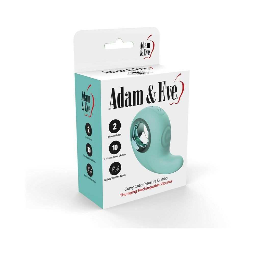 Adam & Eve Curvy Cutie Pleasure Combo – Dual Stimulation Vibrator – Teal