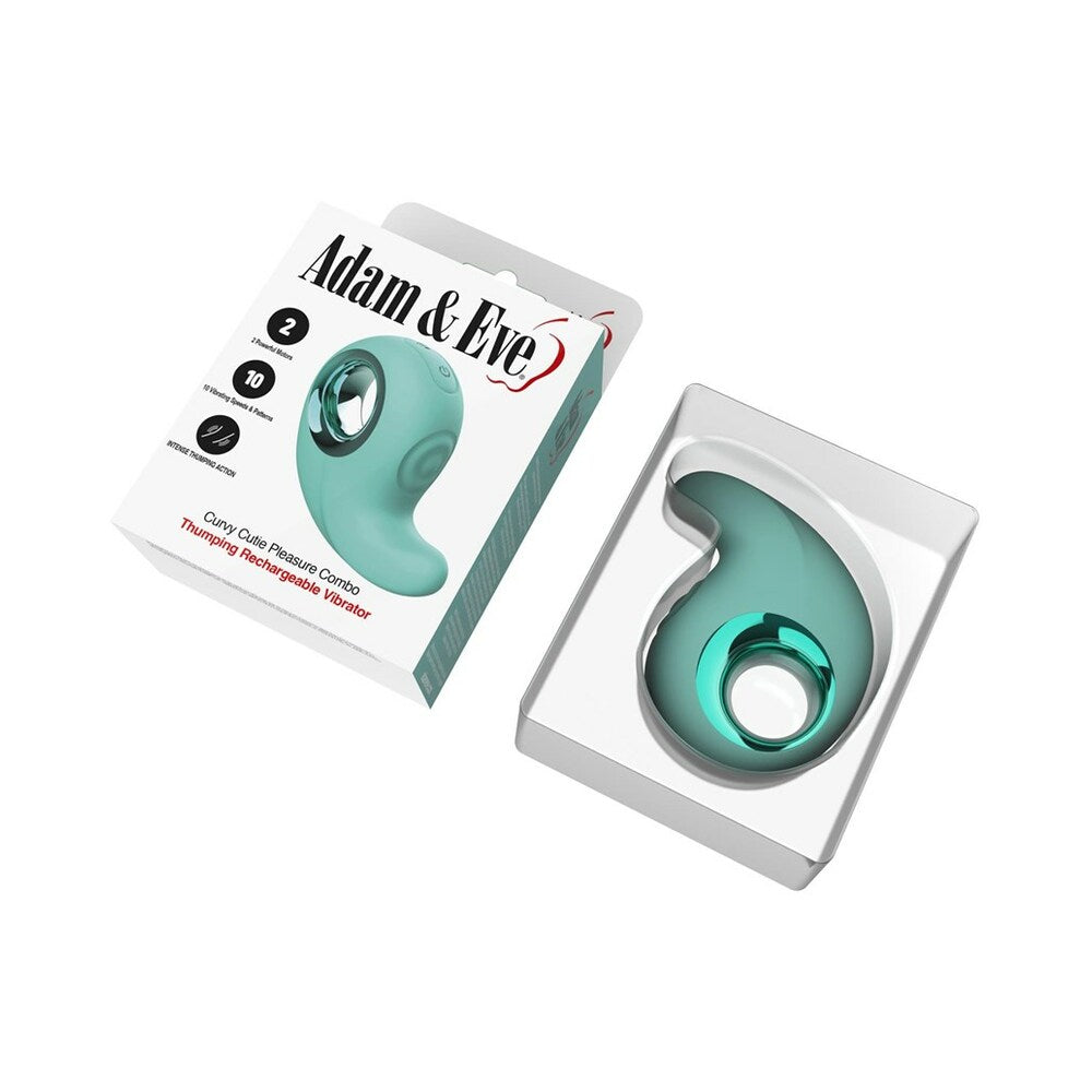 Adam & Eve Curvy Cutie Pleasure Combo – Dual Stimulation Vibrator – Teal