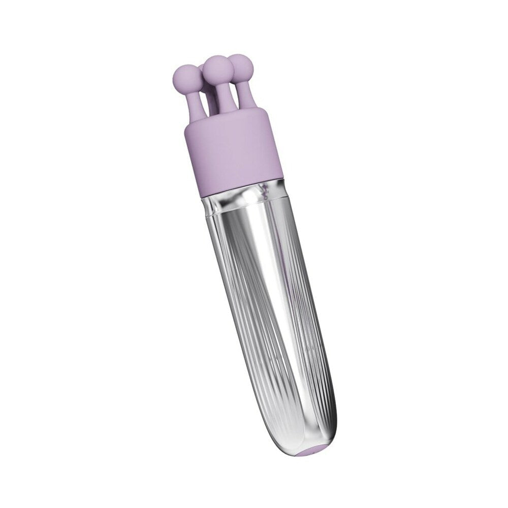 Adam & Eve Sweet Dreams Massager Kit – Rechargeable Vibrator with 8 Attachments – Light Purple