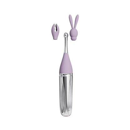 Adam & Eve Sweet Dreams Massager Kit – Rechargeable Vibrator with 8 Attachments – Light Purple
