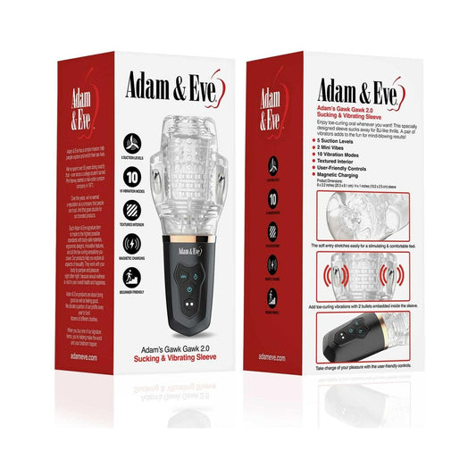 Adam & Eve Adam's Gawk 2.0 Sucking & Vibrating Sleeve – Clear