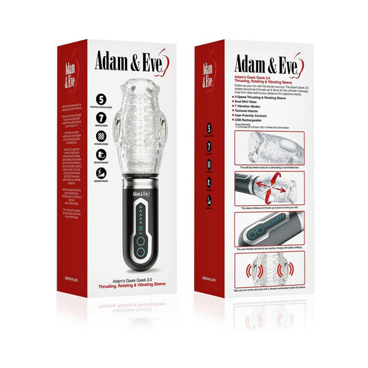 Adam & Eve Adam's Gawk Gawk 3.0 Thrusting Rotating & Vibrating Sleeve - Clear