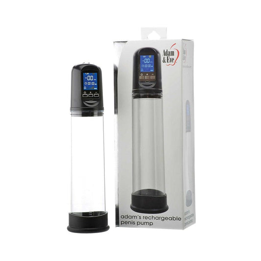 Adam & Eve Adam's Rechargeable Penis Pump – Clear – Automatic and Manual Pressure Control