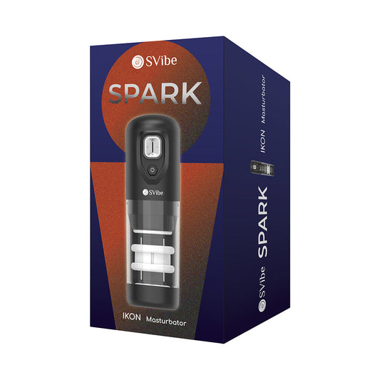 SVibe Ikon Spark Masturbator – Black – 4 Modes with Thrusting and Rotation