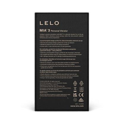 LELO MIA 3 Personal Vibrator – Purple – Compact Design with 8 Vibration Patterns