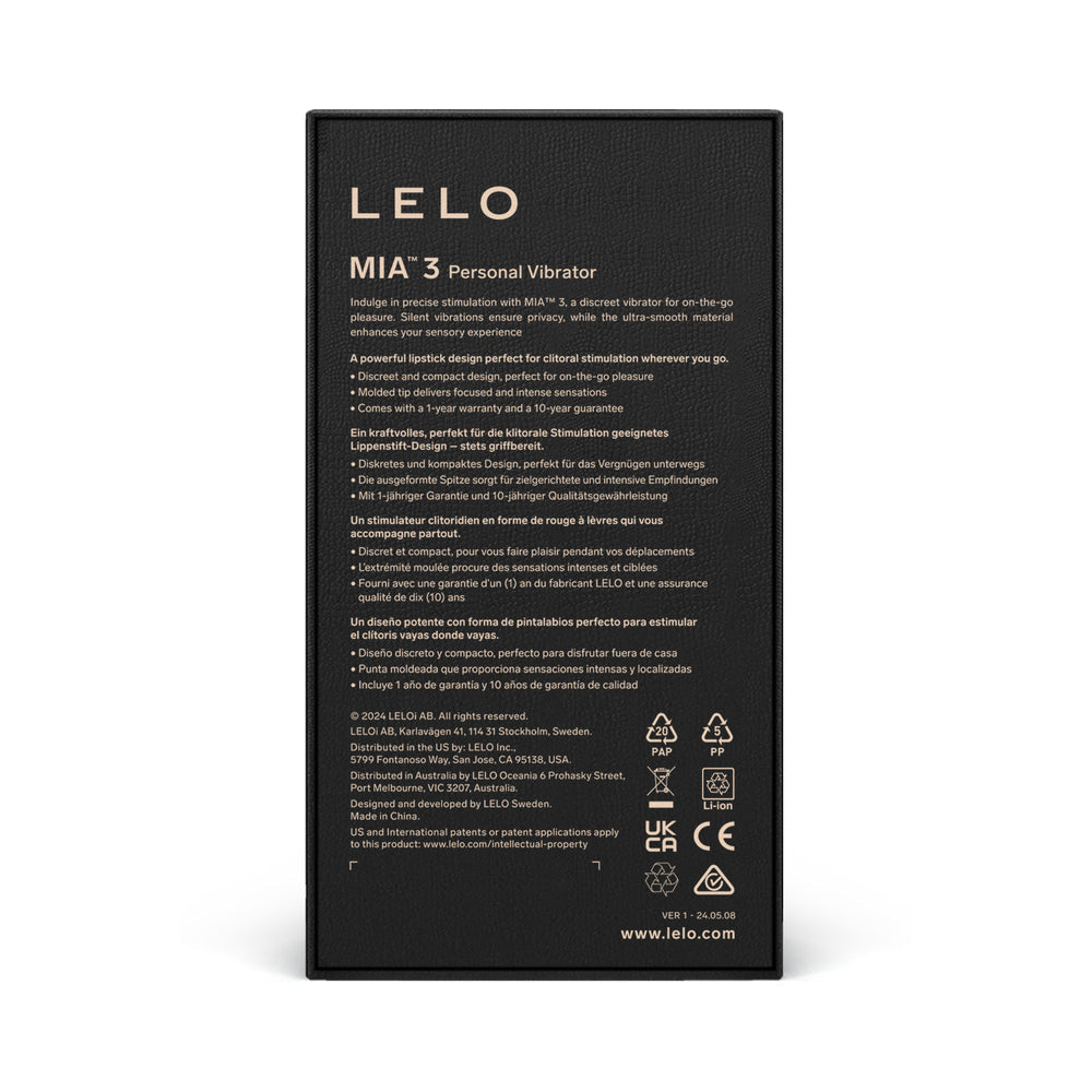 LELO MIA 3 Personal Vibrator – Black – Compact and Discreet Design