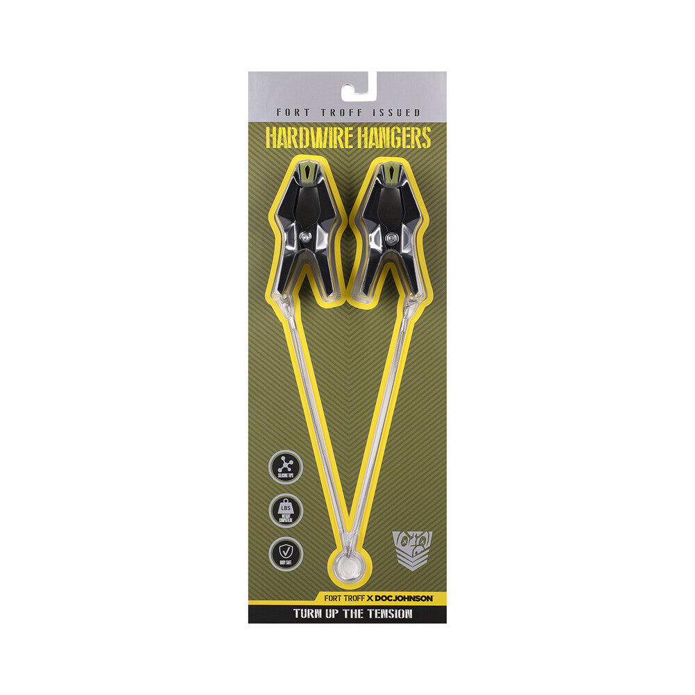 Doc Johnson Fort Troff Hardwire Hangers – Nipple Clamps with Extra-Wide Silicone Pads – Black