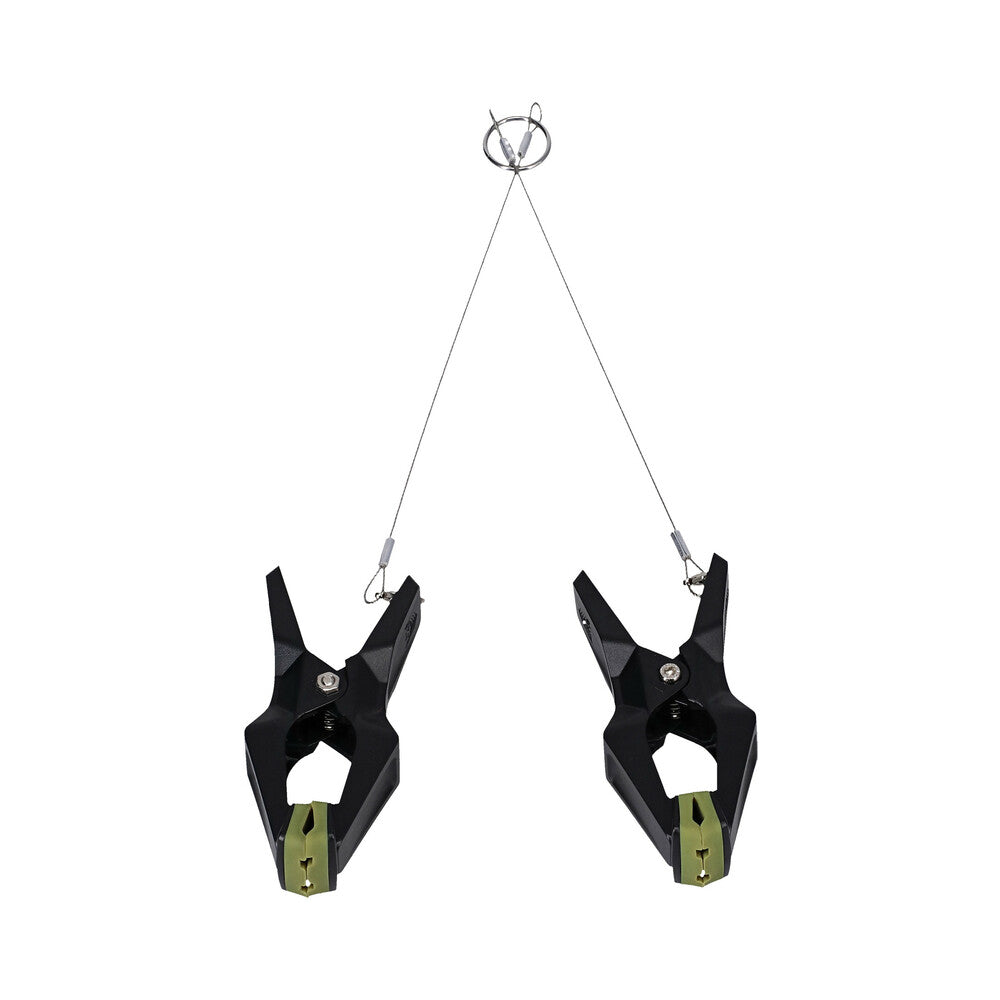 Doc Johnson Fort Troff Hardwire Hangers – Nipple Clamps with Extra-Wide Silicone Pads – Black