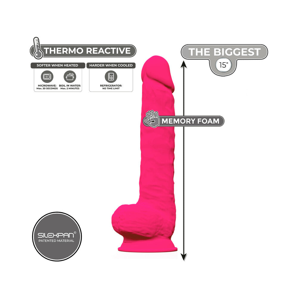 SILEX-D The Original Model 1 Dildo – 15 in. Dual-Density with Suction Cup – Pink