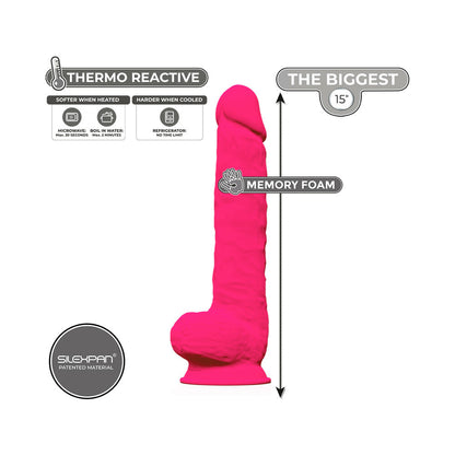 SILEX-D The Original Model 1 Dildo – 15 in. Dual-Density with Suction Cup – Pink