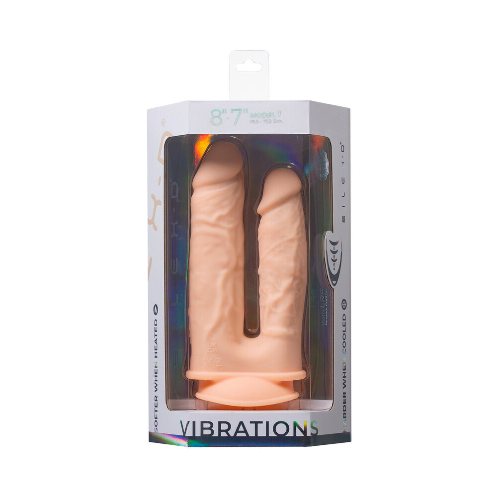 Doc Johnson SILEX-D Double Penetration Vibrating Dildo with Remote - Vanilla