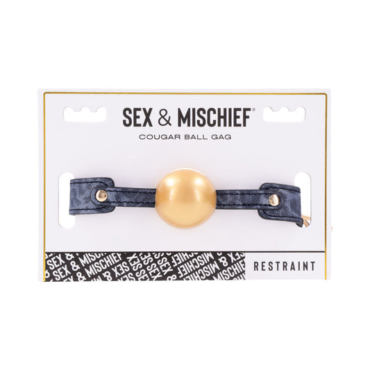 Sportsheets Cougar Ball Gag – Soft Rubber – Blue and Gold